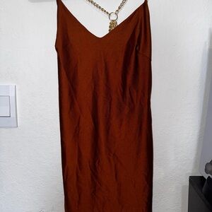 Elegant Brown Slip Dress